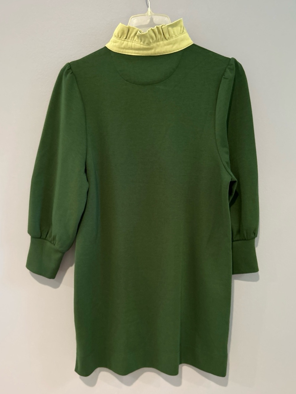 Pomander Place Charlotte Terry Dress Dark Green Sage Collar Small Long Sleeve - Picture 7 of 11